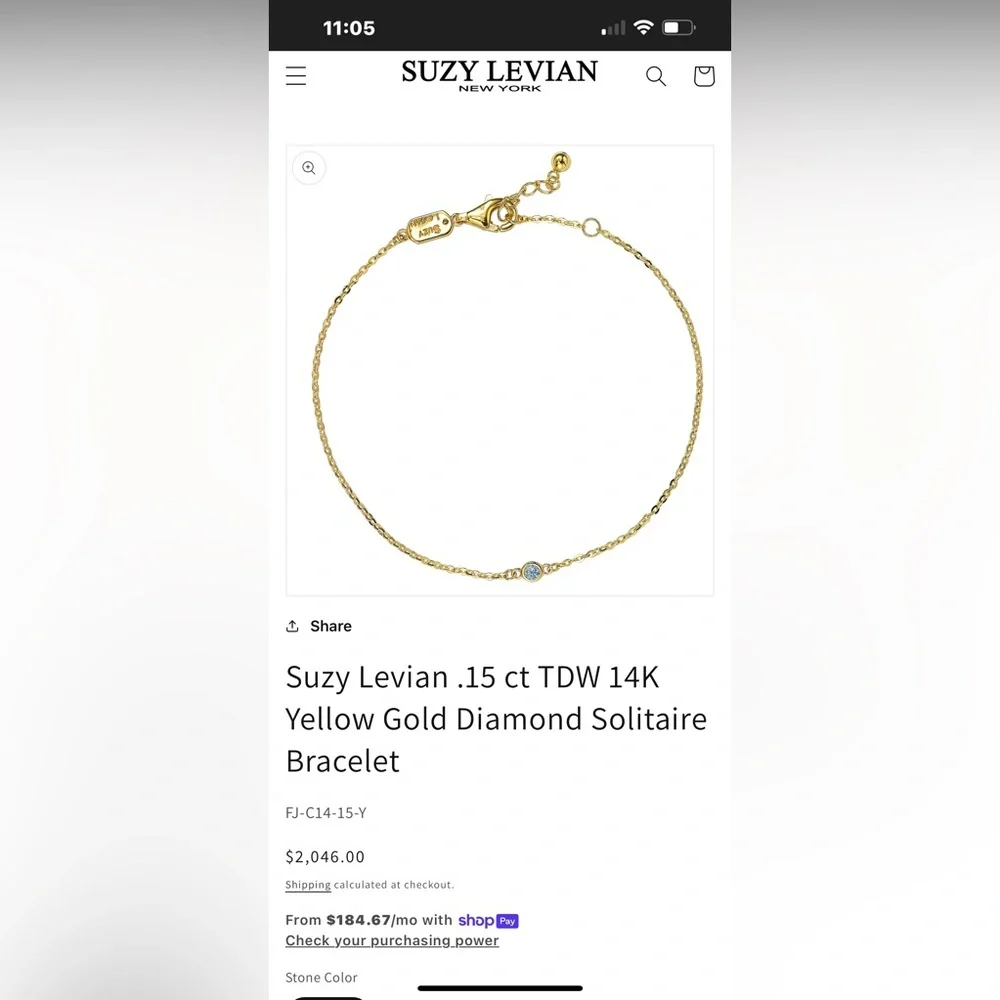 SUZY LEVIAN 14K 0.15 ct. tw. DIAMOND BRACELET